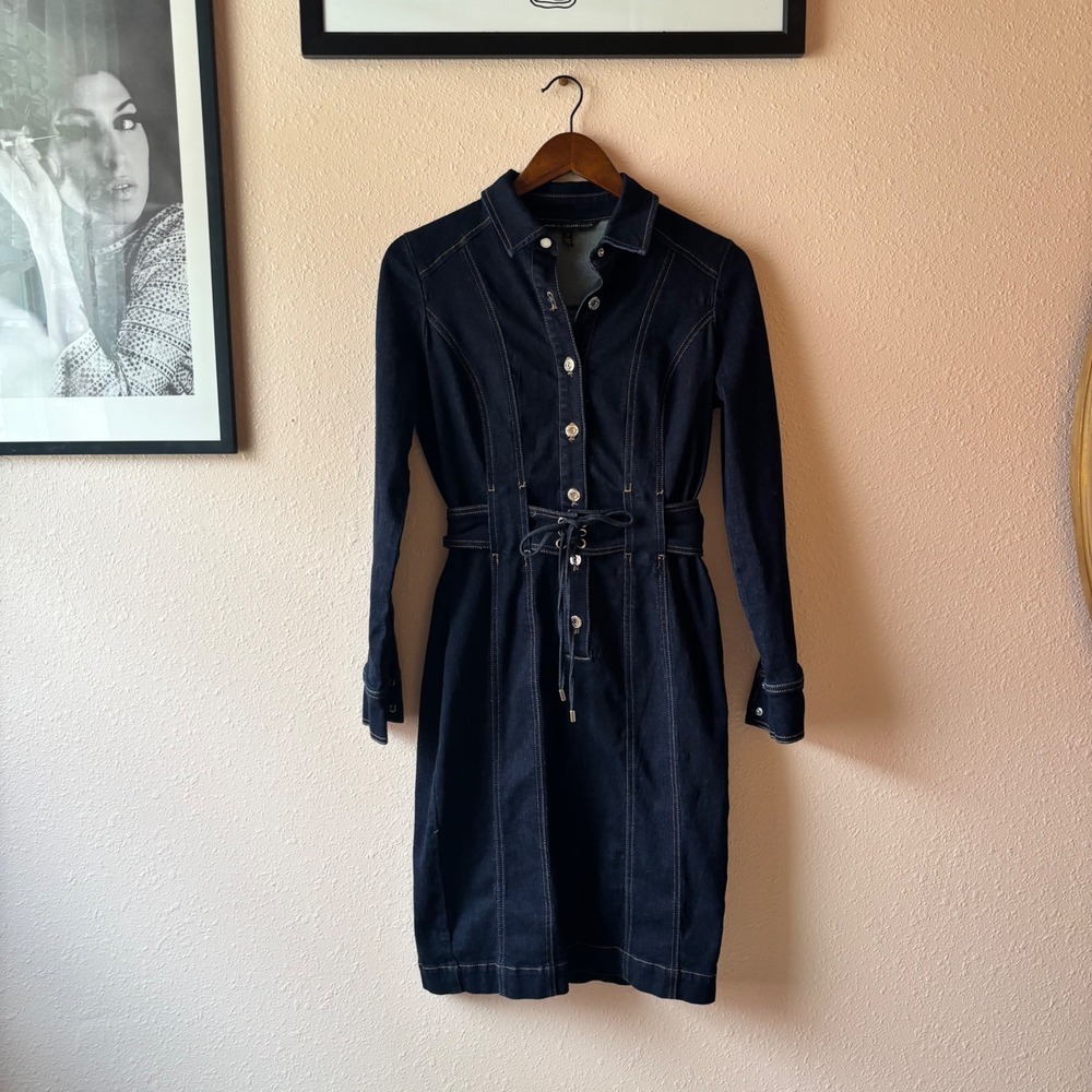 Y2K White House Black Market Denim Pencil Dress